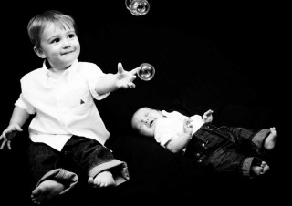 Boys and Bubbles B&W